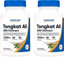 Nutricost Tongkat Ali 1,000mg, 60 Caps (2 Μπουκάλια) - 30 Σερβιέτες ανά φιάλη, Veggie Caps, Μη ΓΤΟ, Χωρίς γλουτένη
