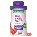 Οι ιδανικές λύσεις της φύσης Advanced Hair, Skin and Nails Pectin Gummies, 2x Biotin Per Serving, No Stick Gummy, Vegetarian Formula, Strawberry Flavor, 200 ct, 100 Total Services