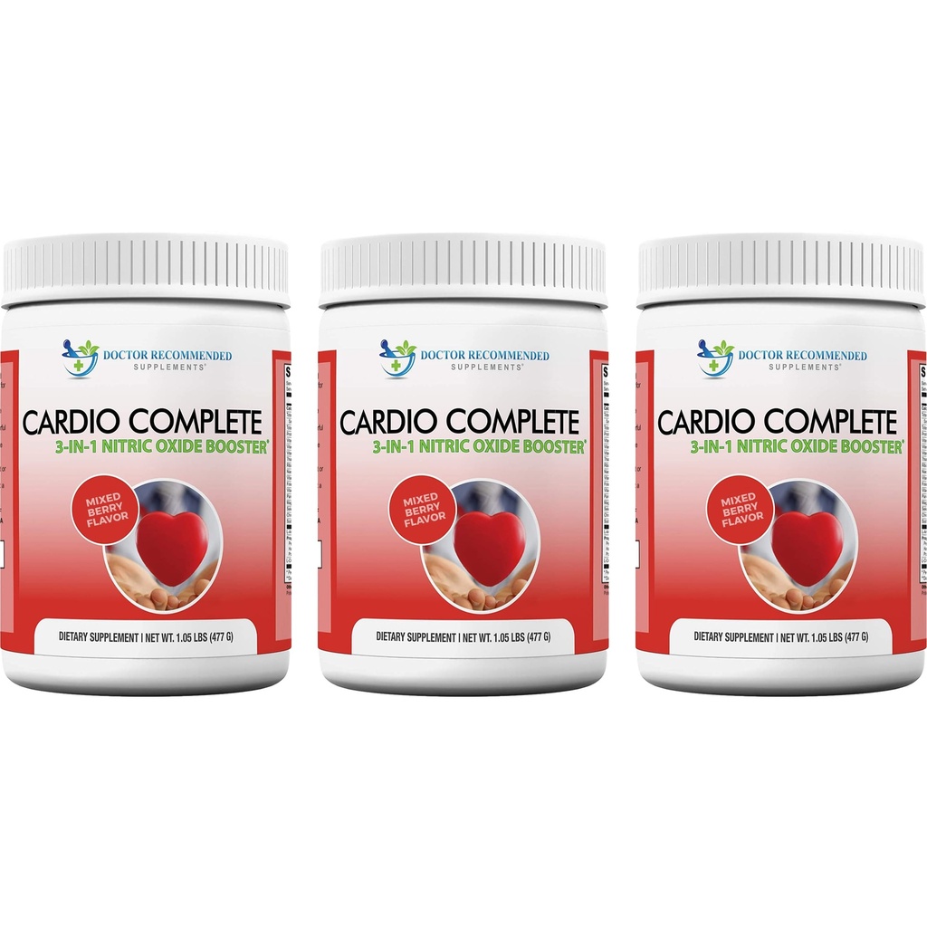 Cardio Complete - Heart Health Supplement Powder Support - 3-σε-1 Nitric Oxide Booster με 5.000 L-αργινίνη, 1.000mg L-Citrulline, και Hawthorn Berry