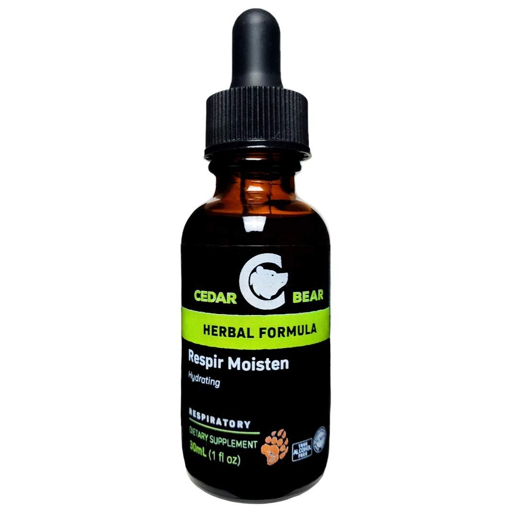 Cedar Bear Respir Moisten a Liquid Herbal Supplement That Moisturizes and Soothes Irritated Respiratory Tissues and Relieves Occasional Dry Coughs 1 Fl Oz