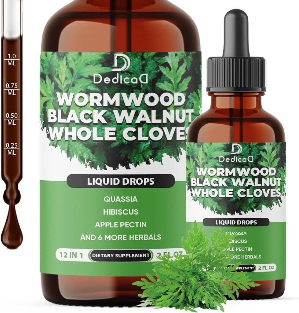 12in1 Wormwood Liquid Drops - Black Walnut Wormwood Βάμμα Υγρό εκχύλισμα ολόκληρων γαρύφαλλων και 9 άλλα βότανα - 60 ημέρες προσφοράς
