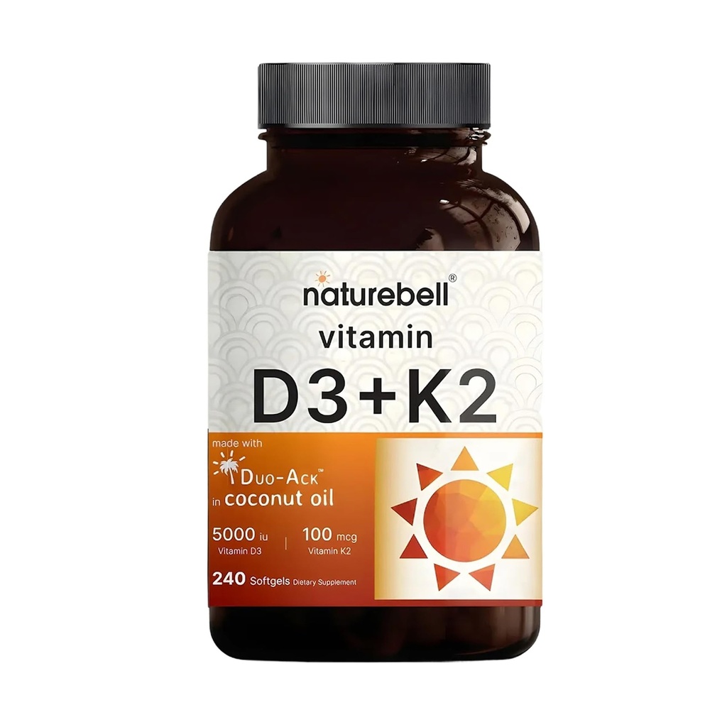 NatureBell Βιταμίνη D3 5.000 IU + K2 100 mcg, 240 Softgels 