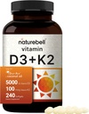 NatureBell Βιταμίνη D3 5.000 IU + K2 100 mcg, 240 Softgels 