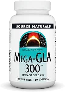 Πηγές Naturals Mega-GLA 300 - Λάδι σπόρου Αυτό είναι Hexane-free - 30 Softgels
