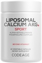 Codeage Liposomal Calcium AKG Supplement - Α-Κετογλουταρικό ασβέστιο - 2-μηνη Προμήθεια - Λιποσωμική Παράδοση - 1 Κάψουλα ανά υπηρεσία - Μη ΓΤΟ, Χωρίς Γλουτένη - 60 Κάψουλες