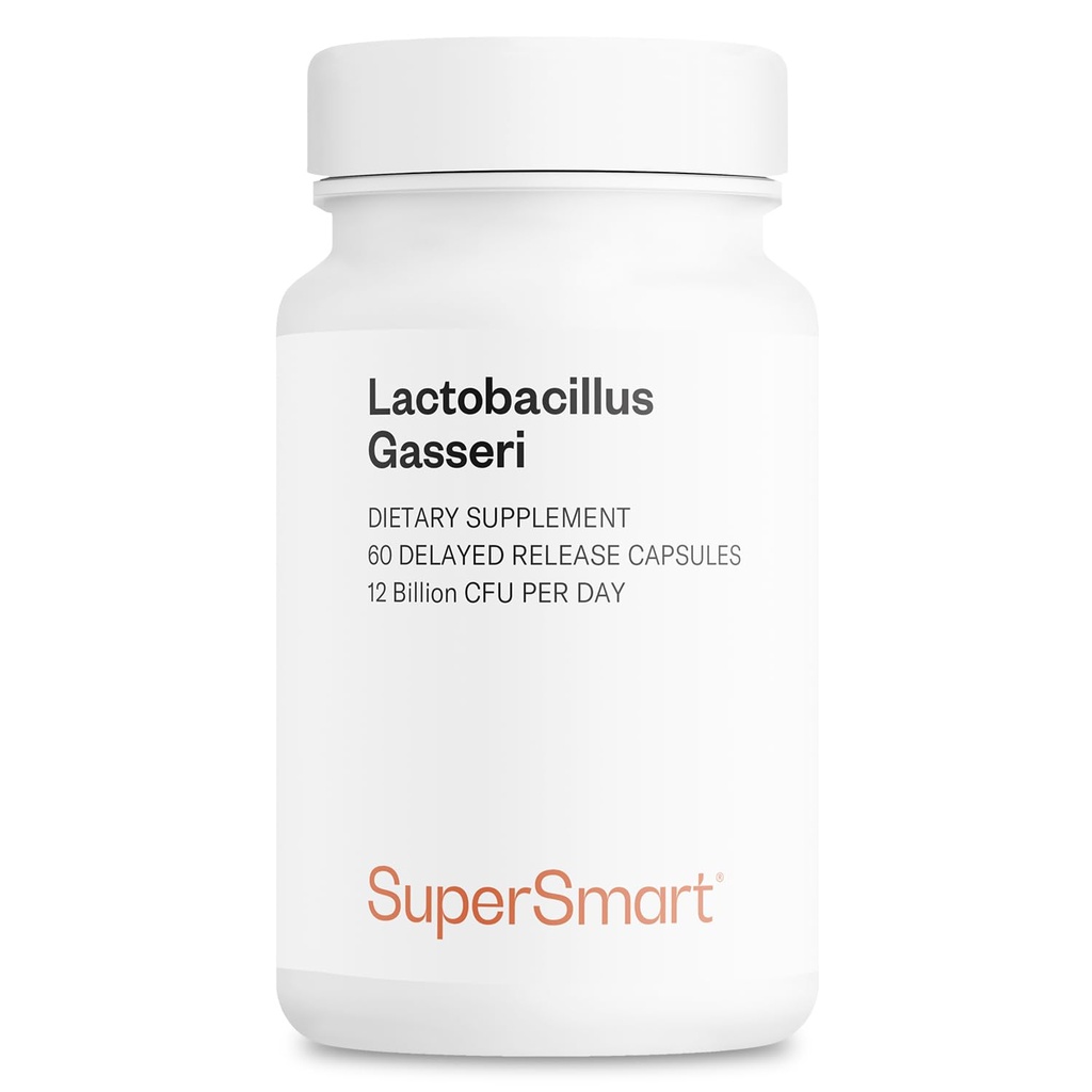 Supersmart - Lactobacillus Gasseri 12 Billion CFU per Day - Probiotic Supplement | Non-GMO & Gluten Free - 60 DR Capsules (Delayed Release)