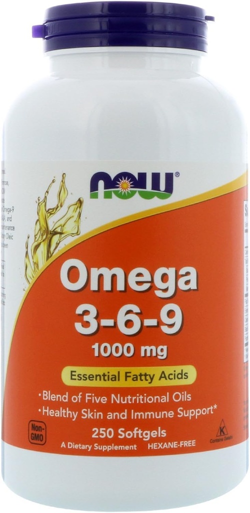 NOW Τρόφιμα 2 Συσκευασία Ωμέγα 3-6-9, 1000 mg, 250 Softgels