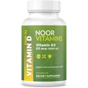 Noor Βιταμίνες Halal Vitamin D, Halal Vitamin D3, 1000 IU Tablets, Υποστηρίζει την υγεία των οστών, του ανοσοποιητικού και της καρδιάς, μη GMO, Gluten Free & Hanal (60 Count)