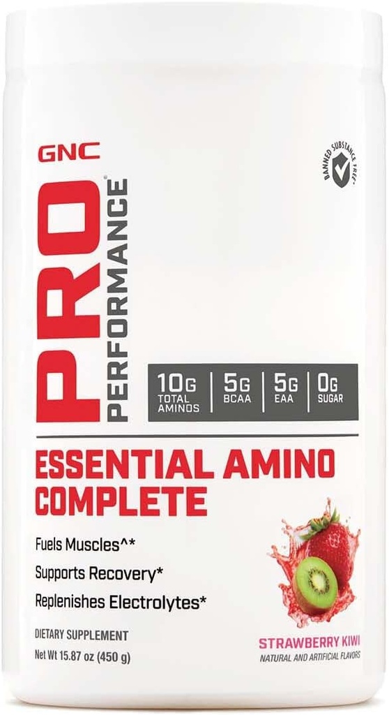 GNC Pro Performance Essential Amino Complete, Φράουλα Kiwi, 15.87 oz., Υποστηρίζει την αποκατάσταση των μυών