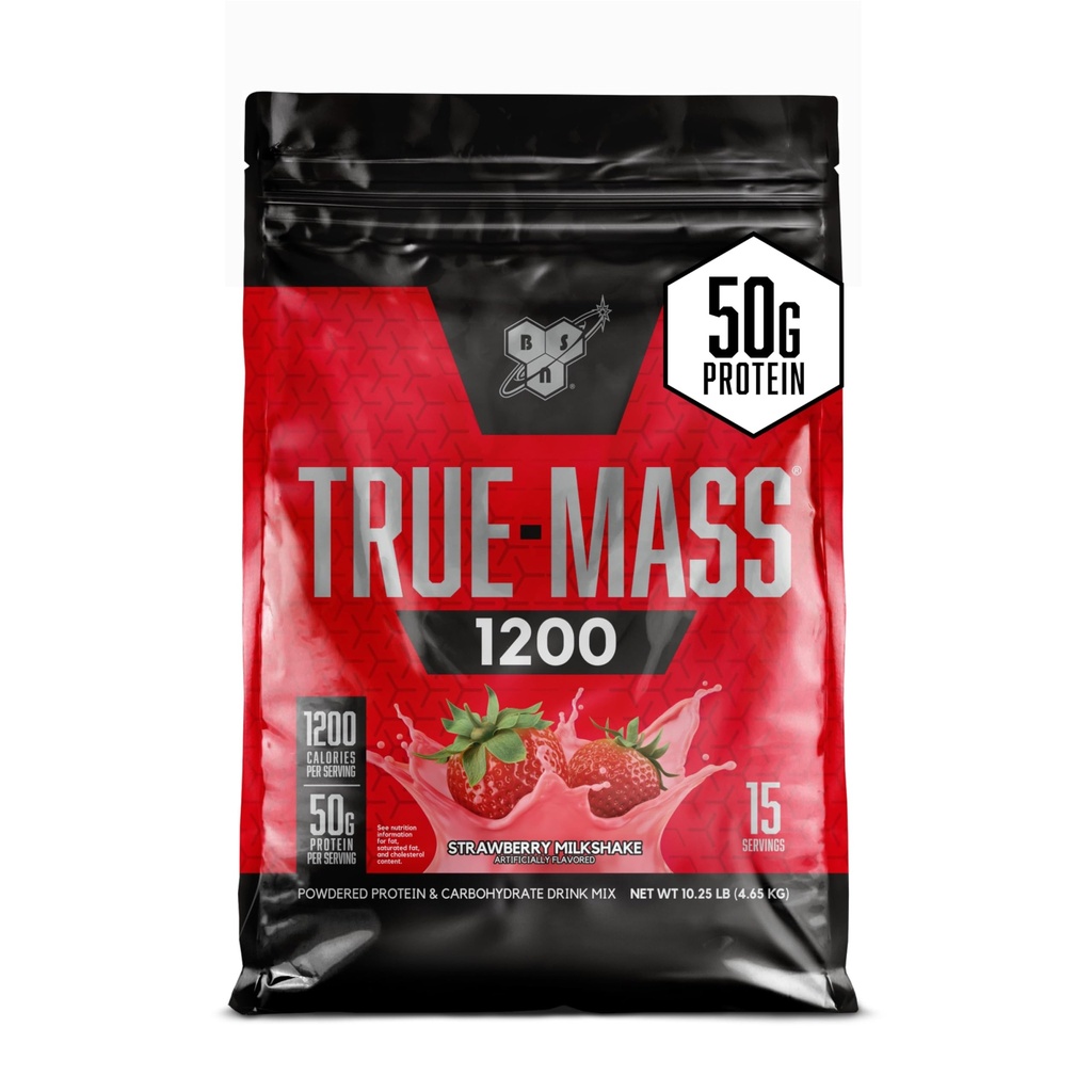 BSN TRUE-MASS Βάρος Κερδιστής, μυϊκή μάζα Κερδίζοντας πρωτεΐνη σκόνη, φράουλα Milkshake, 10,25 Λίρες