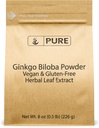 Καθαρά πρωτότυπα συστατικά Ginkgo Biloba σκόνη (8 oz) πάντα καθαρό, χωρίς πληρωτικά ή πρόσθετα, Lab Επαληθευμένο