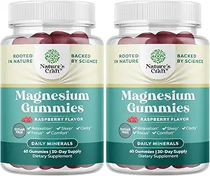 Χωρίς ζάχαρη Μαγνήσιο Gummies για ενήλικες - Vegan Chewable Magnesium Citrate Gummies με 180mg Στοιχειώδες - Χαλαρωτικό Gummy Non GMO Hanal και Gluten Free Berry Flavor (2 Μήνες)