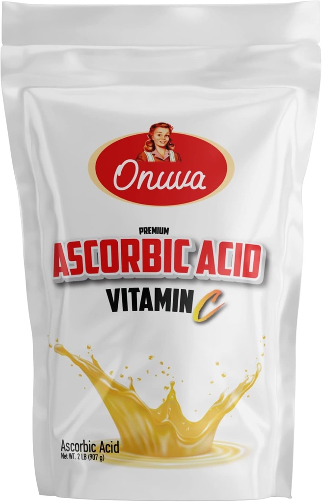 Ascorbic Acid Powder (Vitamin C Powder) 2 lb (907g) - για ανοσοποιητική υποστήριξη - Χωρίς γλουτένη, χωρίς πληρωτικό, καθαρή σκόνη - 1g (1000mg) βιταμίνης C ανά υπηρεσία
