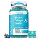 Biotin Gummies με κολλαγόνο & κερατίνη για τα νύχια του δέρματος των μαλλιών-υποστηρίζει την ανάπτυξη των μαλλιών και ισχυρότερη νύχια, γυναίκες άνδρες, παιδιά - 60 gummies με άρωμα βατόμουρο