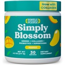 Απλά Blossom Διατροφή Daily Greens & Superfood Powder + Collagen + Probiotics for Women's Digestive Health & Bloating Relief. Βοήθεια για την υγεία σας Bloom - 30 ημέρες προσφοράς - Mango