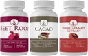 ΑΝΩΤΑΤΑ ΑΡΧΙΚΑ ΣΥΣΤΑΤΙΚΑ Cacao, Ρόδι, & Beet Root Bundle (100 κάψουλες το καθένα), Χωρίς Πρόσθετα ή Fillers, Εργαστήριο Επαληθευμένο