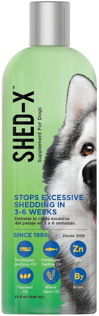 Shed-X Liquid Dog Supplement, 32oz – 100% Natural – Βοηθά σκυλοβόμβα, Fish Oil for Dogs Υποστηρίζει δέρμα & παλτό, λάδι σκύλου για τροφή με απαραίτητα λιπαρά οξέα, βιταμίνες, και ορυκτά