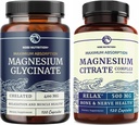 Γλυκινικό μαγνήσιο 400mg (120ct) & Κιτρικό μαγνήσιο 500 MG (120ct) 
