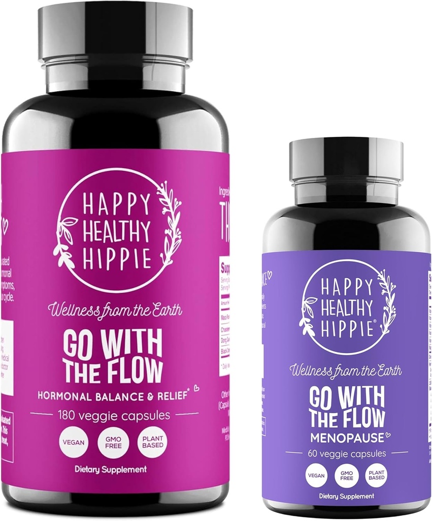 Happy Healthy Hippie Go with The Flow Εμμηνόπαυση Υποστήριξη & Go with The Flow Hormone Balance for Women (180ct)