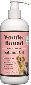 Brand - Wonder Bound Wild Αλάσκας Salmon Oil - Skin and Coat Support, Ωμέγα 3 συμπλήρωμα για το σκύλο και τη γάτα, 8 fl oz