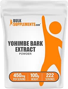 BulkSupplements.com Yohimbe Extract Powder - Yohimbe Bark Extract - Βότανο συμπλήρωμα, χωρίς γλουτένη, 450mg ανά σερβιρίσματος, 100g (3, 5 oz) (πακέτο του 1)