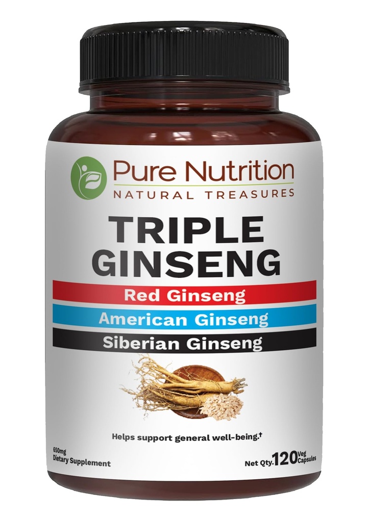 Pure Nutrition Triple Ginseng 650mg  Μη ΓΤΟ
