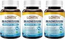 Lovita Triple Magnesium Complex 500mg, High Absorption and Potency Formula, Glycinate, Citrate & Oxide, Support Sleep, Relaxation, Heart, Nerves & Bone Health, 180 Vegan Capsules
