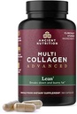 Αρχαία διατροφή Multi Collagen Advanced Lean with Probiotics, Hydrolyzed Collagen Peptides Υποστηρίζει Υγιεινή απώλεια βάρους και απώλεια λίπους, 90 Count