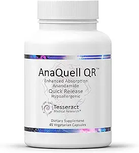 Tesseract Medical Research AnaQuell QR, Stress Relief & Mood Support Supplement, Quick Release L Citrulline & Anandamide, Helps Manage Anxiousness, 45 V-Caps, Size Exclusive to