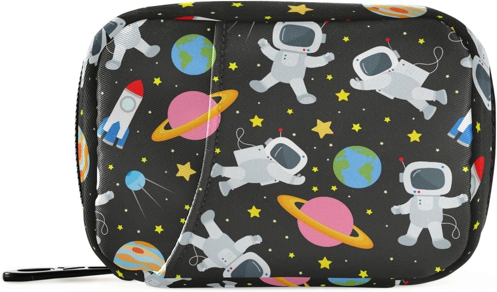 Space Travel Galaxy Astronauts Χάπια Κουτί 7 ημερών Χάπια Τσάντα Travel Pill Τσάντα Organizer με Zipper Φορητή Εβδομαδιαία Θήκη Συμπαγές Μέγεθος για τον κάτοχο συμπλήρωμα βιταμίνης