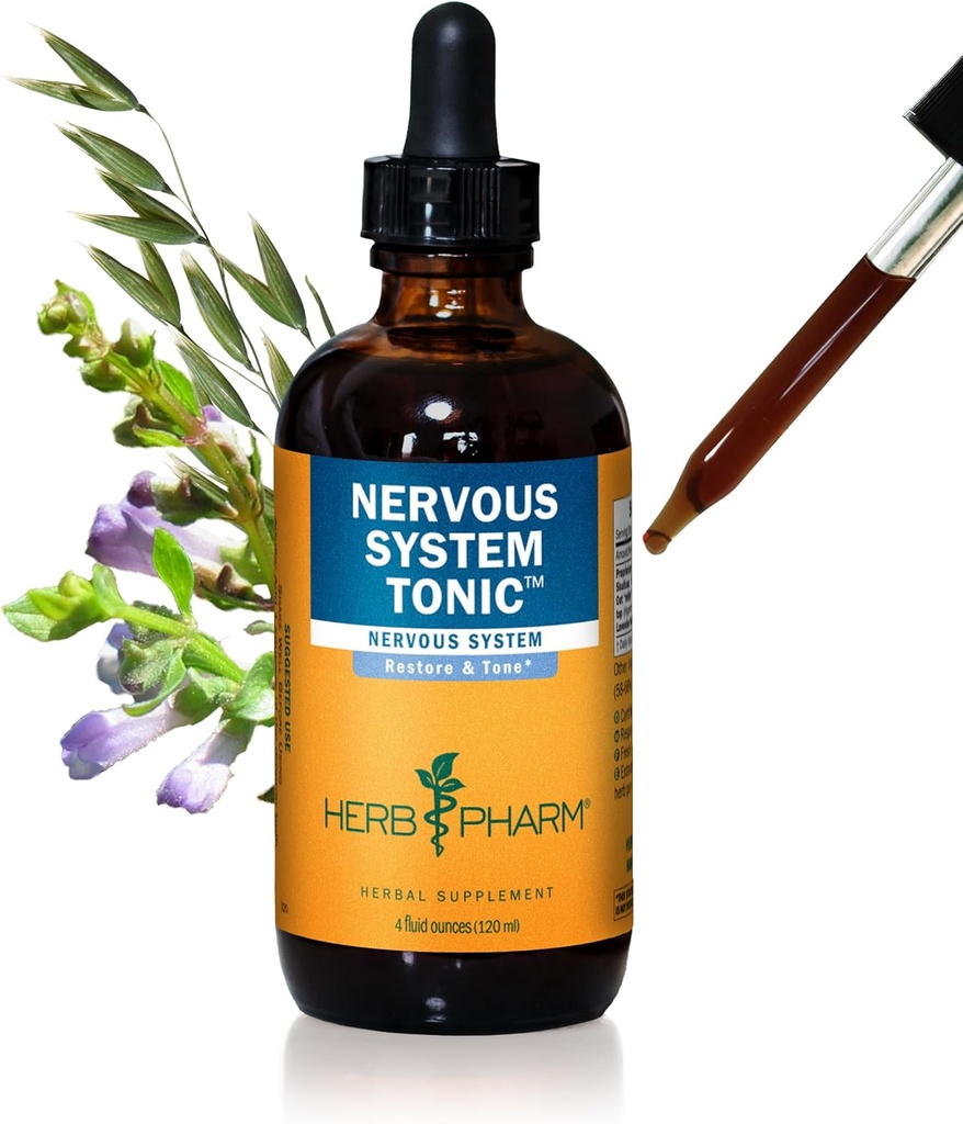 Herb Pharm Νευρικό Σύστημα Τονωτικό Υγρή Φυτική Φόρμουλα για να ενισχύσει και να ηρεμήσει το νευρικό σύστημα - 4 ουγγιά