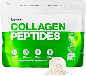 Hydrolyzed Collagen Peptides Supplement for Women & Men - Joint, Hair, Skin & Nails Support - Grass Fed Type I & III - Keto, Paleo - 28 Υπηρεσίες, 9.88 oz, Άγευστη σκόνη