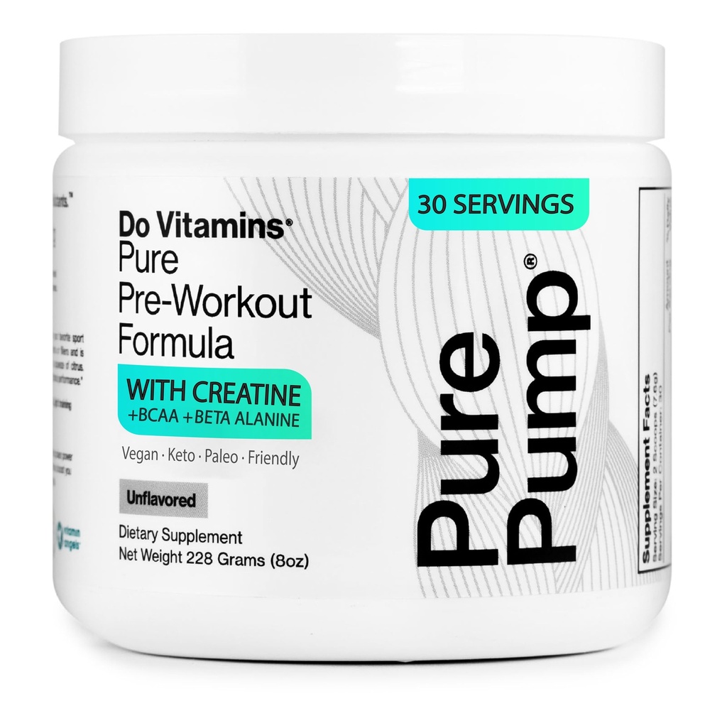 Do Βιταμίνες - PurePump Unflavored All-Φυσική Προ προπόνηση Σκόνη για άνδρες και γυναίκες - Καθαρισμός Preworkout με Createine, BCAA, Beta Alanine - Best for Energy, Focus & Pump - Vegan, Keto, Παλαιό 30 Υπηρεσίες