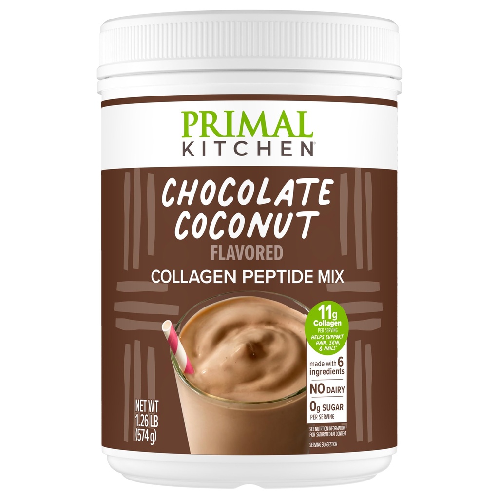 Πρωτογενούς κουζίνας σοκολάτας Collagen Fuel® ποτό μείγμα, σοκολάτα καρύδας κολλαγόνο πεπτίδια, χωρίς γαλακτοκομικά ή τεχνητά γλυκαντικά, 20 ουγγιά