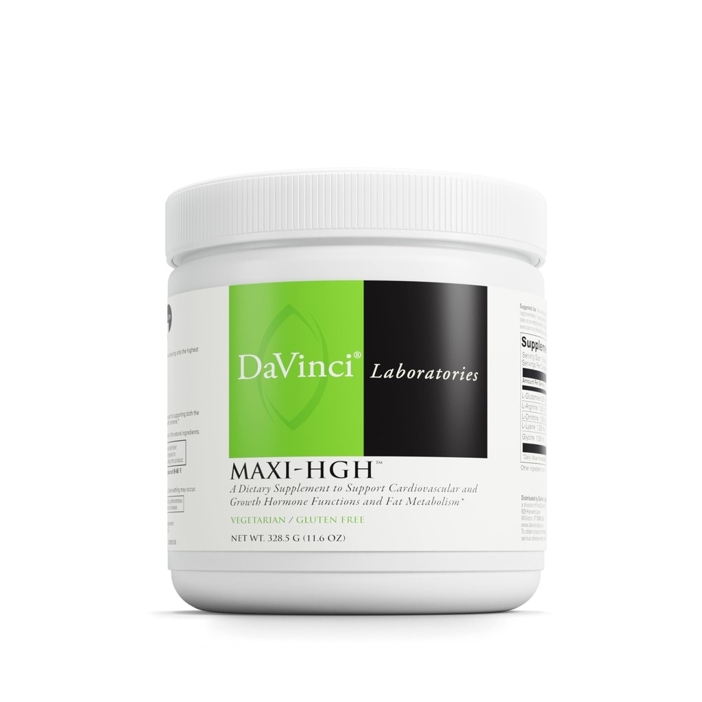 DAVINCI Labs Maxi-HGH - Amino Acid συμπλήρωμα για την υποστήριξη Καρδιαγγειακό Σύστημα, αποκατάσταση μυών, απελευθέρωση ορμονών ανθρώπινης ανάπτυξης και λιπώδης μεταβολισμός * - Χωρίς γλουτένη - χορτοφαγικά - 328.5 g Κόνις