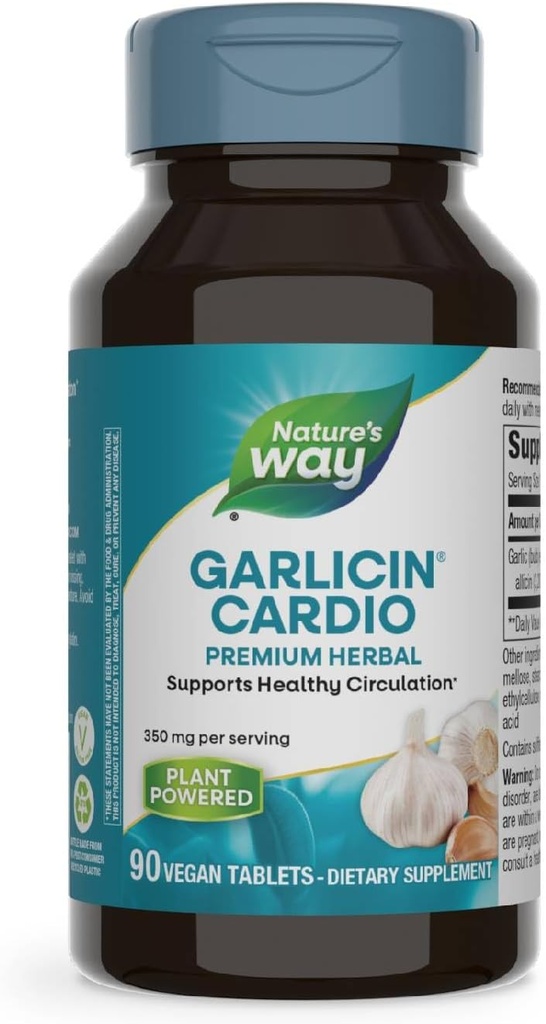 Τρόπος της φύσης Σκόρδο Cardio Premium Herbal Healthy Circulation Υποστήριξη * 350 mg ανά Σερβίρισμα 90 δισκία
