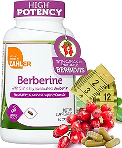 Berberine with Clinically Evaluated Berbevis, Metabolism and Glucos Support Formula, 60 Capsules.