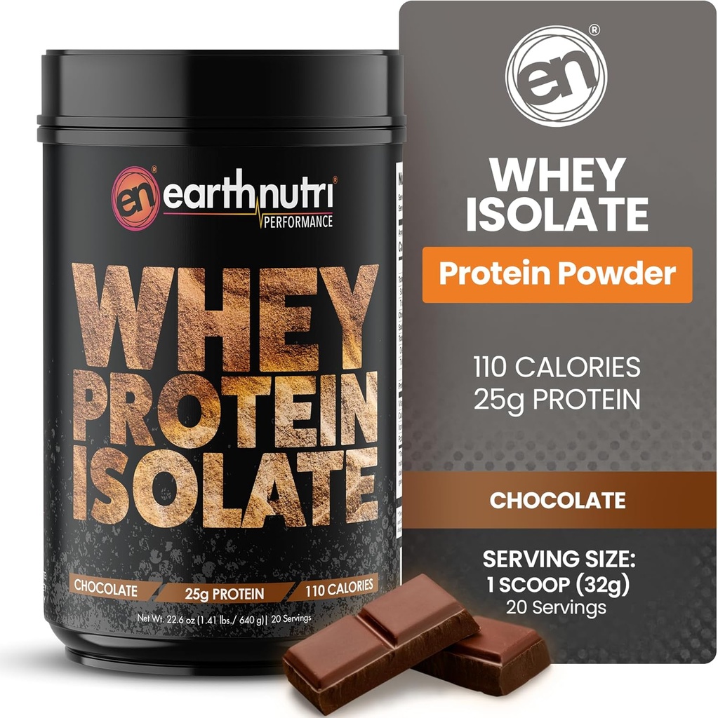 Whey Isolate Protein Powder – Post Processout Recovery Powder for Mus Recovery & Growth – 25g Protein – Εύκολα Digestible – Μη ΓΤΟ & Χωρίς γλουτένη – Σοκολάτα Γεύση – 20 Σερβιέτες (1,41 lbs)