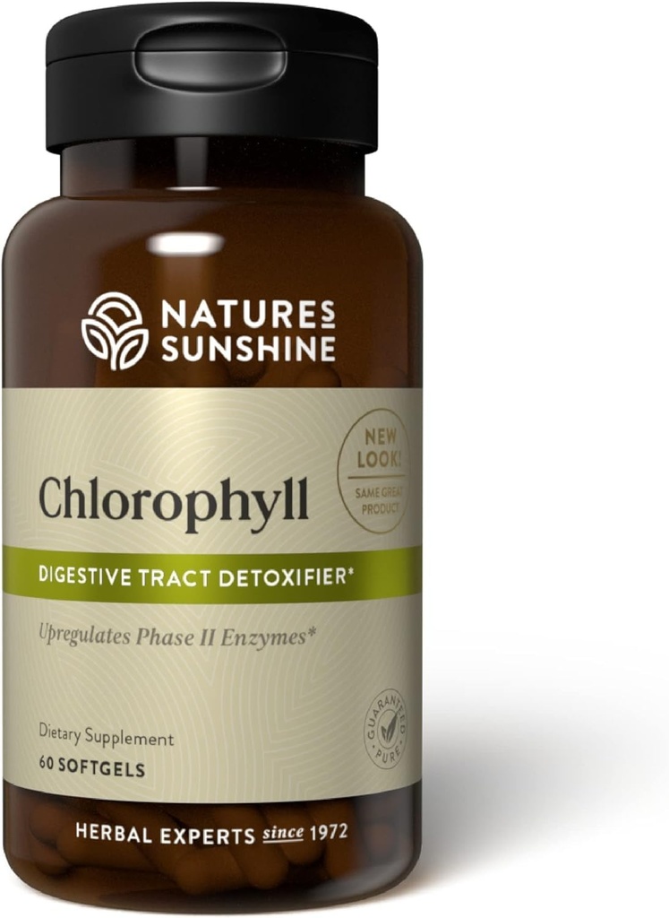 Nature's Sunshine Chlorophyl, 60 κάψουλες Softgel: Υποστήριξη Digestion, Ανοσία & Αποτοξίνωση με Εσωτερικά Αποσμητικά Οφέλη. Εύκολες σε Swallow κάψουλες Προώθηση της Συνολικής Ευεξίας & Ενέργειας