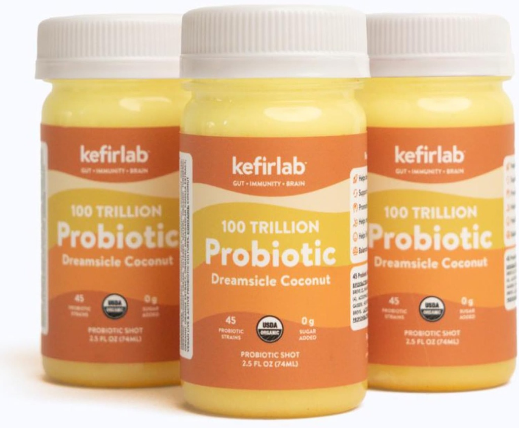 KefirLab Probiotics 100T CFU - 36 Strains - Vegan & Organic - Υποστήριξη Digestion, ανοσοποιητικό σύστημα, Εγκεφαλική υγεία, Mood & άγχος. Dreamsicle (16-Pack)
