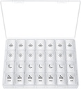 XL Pill Organizer 4 φορές την ημέρα, BUG HULL Extra Large Weekly Pill Box Case, 7 Day Vitamin Container Daily Pill Holder για Cod-Liver Oil, Βιταμίνες, Συμπληρώματα (White)