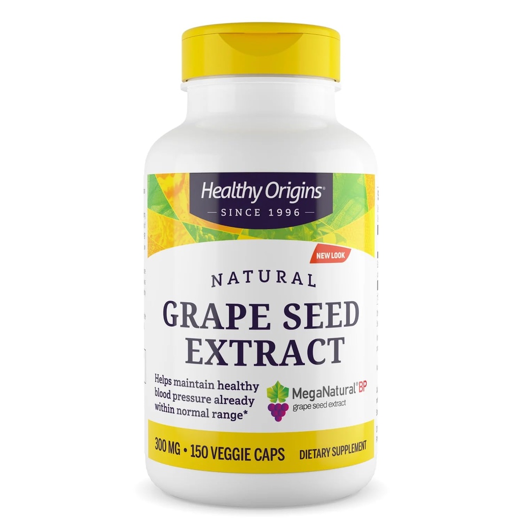 Healthy Origins Grape Seed Extract 300 mg, 150 Veggie Capsules - MegaNatural-BP, Made from California Grapes, Supports Metabolic & Heart Health - High Polyphenol Antioxidant - 5 Month Supply