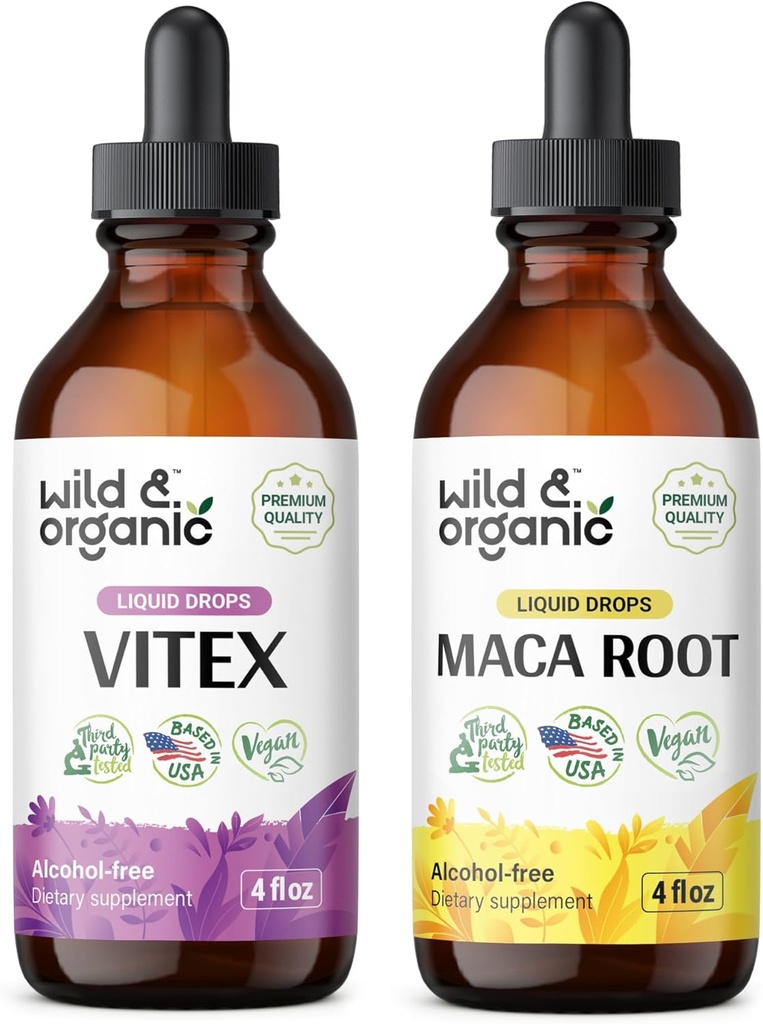 Άγρια & οργανικά Vitex Βάμμα 4 fl oz & Maca Ρίζα Βάμμα 4 fl oz