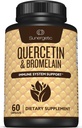Ηλιόλουστο Premium Quercetin & Bromelain συμπλήρωμα – ισχυρό Quercetin Bromelain Complex για να βοηθήσει την υποστήριξη ανοσοποιητικού συστήματος & εποχιακή υποστήριξη – Quercetin 1000mg ανά υπηρεσία – 60 κάψουλες