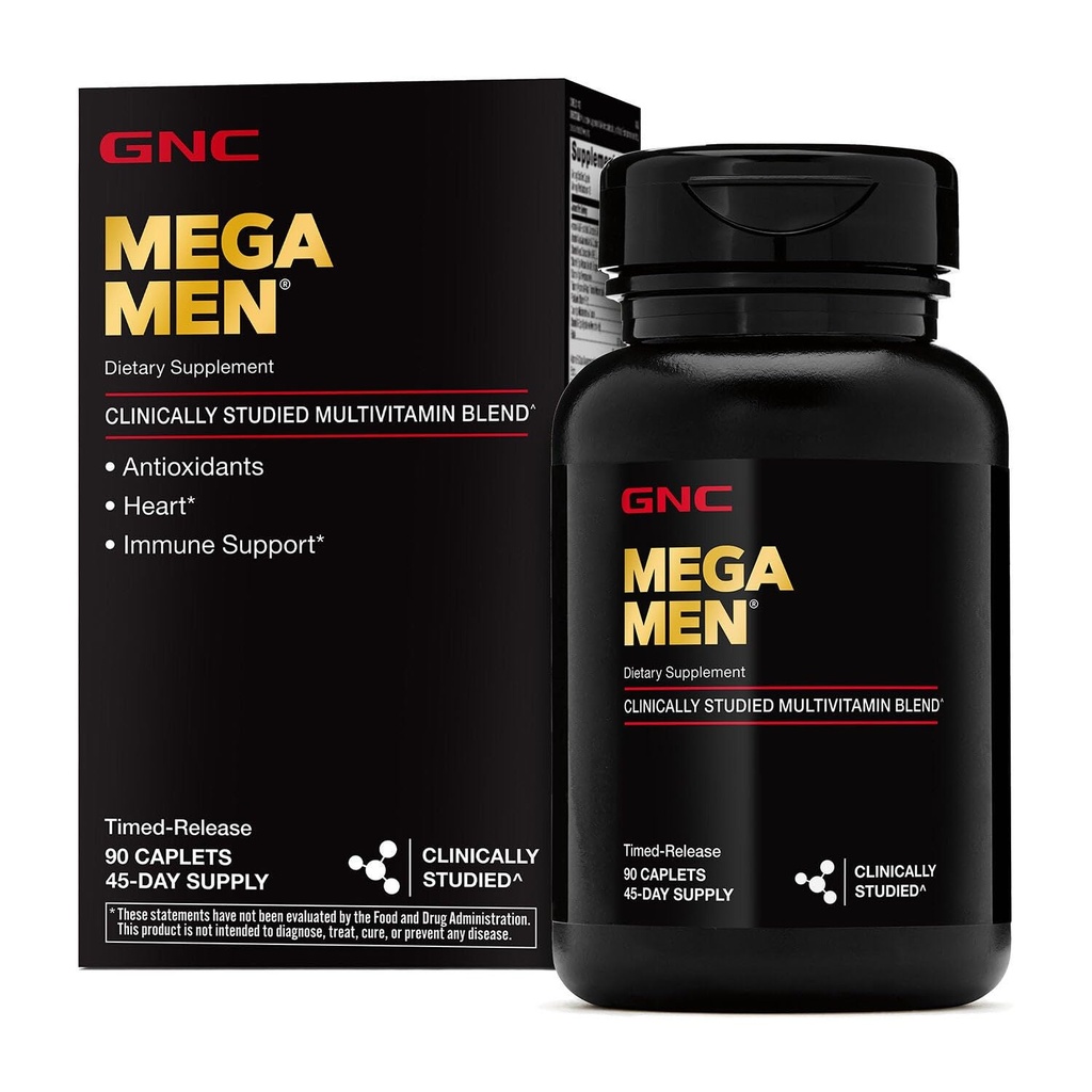 GNC Mega Men Πολυβιταμίνες, κλινικά αποδεδειγμένα για να αισθάνονται καλύτερα, ανοσοποιητική υποστήριξη, υποστήριξη ενέργειας, αντιοξειδωτικά, βιταμίνες Β, βιταμίνη D-3, Timed Release, 90 Count, 45 Day Supply