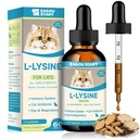 L-Lysine για γάτες,Lysine Drops συμπλήρωμα υποστήριξης του ανοσοποιητικού, Φτάρνισμα,Κρύο, Αλλεργία ανακούφιση, Runny μύτη, Feline αναπνευστικό, Φυσική αντιβιοτικά για γάτες με Colostrum, Ταυρίνη (Roast κοτόπουλο άρωμα/2floz)