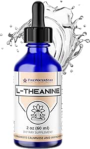 FWS L Theanine Liquid Drops, 200mg 99% Pure Bioactive L-Theanine, Organic, Natural, Vegan, Non GMO Helps to Promote Calmness, Relaxation, Improved Mood, Restful Sleep, for Adults and Kids