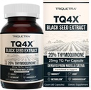 20% Thymoquinone Black Seed Oil Extract Κάψουλες - TQ-Advanced 4X®: Ισχυρή συγκέντρωση Thymoquinone Διαθέσιμο - 60:1 Πυκνό από Nigella Sativa, Ακατέργαστη μορφή, Vegan, Γυάλινο μπουκάλι (60 κάψουλες)
