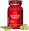 WXW Akkermansia Muciniphila Probiotic για τις γυναίκες και τους άνδρες, Βοήθεια GLP-1 Παραγωγή φυσικά, Lactobacillus GG - Υποστήριξη για το μεταβολισμό Curb Cravings Digestive & Gut Υγεία, 30 κάψουλες