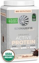 Sunwarrior Organic Plant Based Protein Powder | Vegan Organic Protein Powder with BCAA Amino Acids Plus Recovery Minerals & Botanicals | Non-GMO Soy Dairy & Gluten Free (Chocolate, 20 Servings)